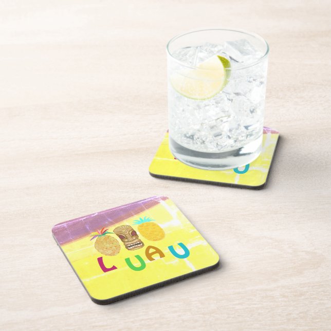 Posavasos Summer Tiki Pineapple Luau (Lado Derecho)