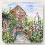 Posavasos Summer Wildflower English Garden in York<br><div class="desc">Designed based on my watercolor painting of wildflower garden of The Manor House,  one fine summer day at a beautiful and tranquil English garden in Heslington village in York,  England with various shrubs and flowers like foxgloves,  hollyhock,  agapanthus,  roses and many more.</div>