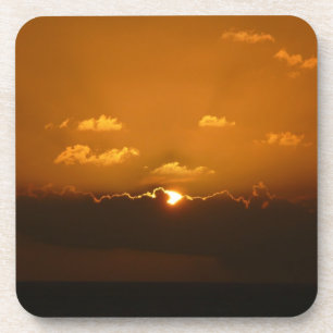 Posavasos Sun Behind Clouds I Naranja Sunset Photo