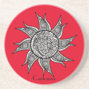 Posavasos Sun Tattoo Thunder_Cove al estilo Henna