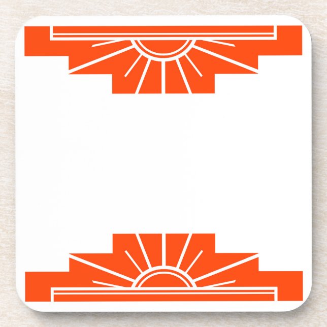 Posavasos Sunburst Art Deco en Naranja (Frente)