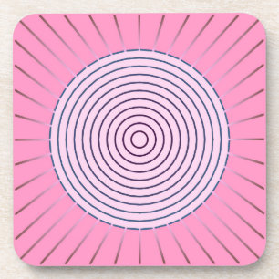 Posavasos Sunburst geométrico moderno - Tonos rosados