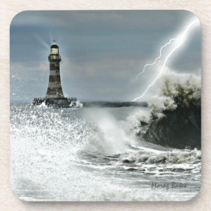 Posavasos Sunderland - embarcadero y faro de Roker