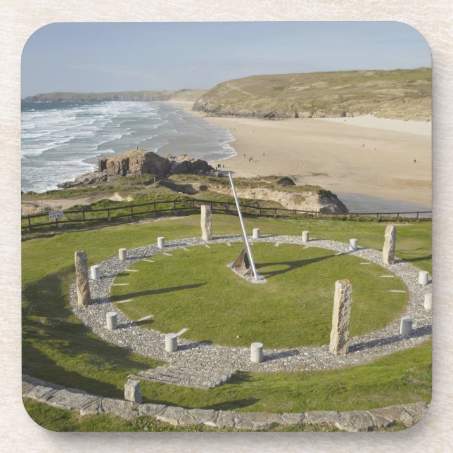 Posavasos Sundial y Perran Beach, Perranporth, Cornwall, (Frente)