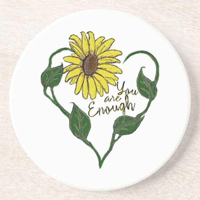Posavasos Sunflower Eres suficiente (Frente)