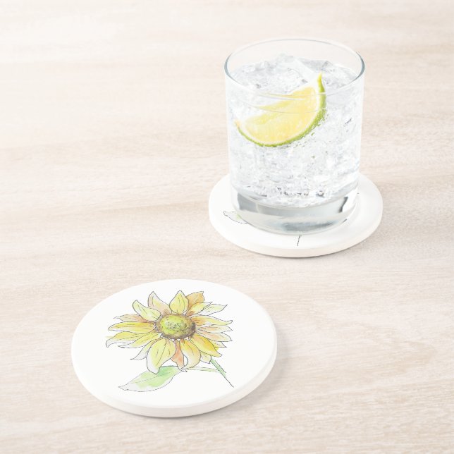 Posavasos Sunflower Watercolor Fall Coaster (Lado)