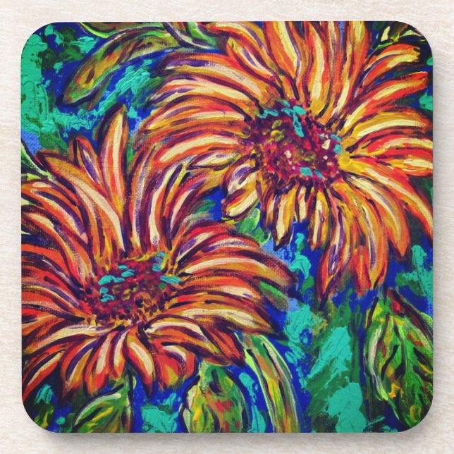 Posavasos Sunflowers Hard plastic coaster set (Frente)