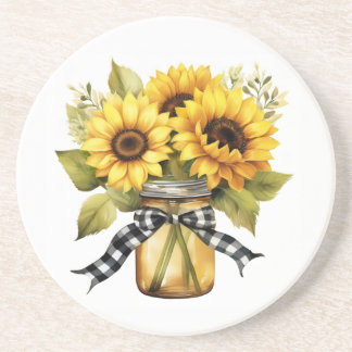 Posavasos Sunflowers Sandstone Coaster