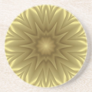 Posavasos Sunny Bliss: Plantilla floral dorada amarilla