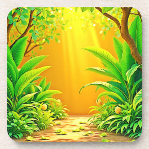 Posavasos Sunny Nature Path Art