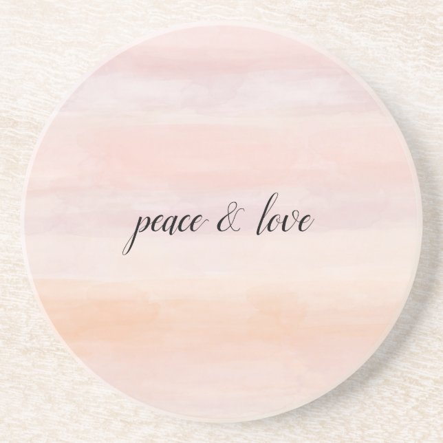 Posavasos Sunrise Peach Rubor Pink Tye Watercolor Ombre (Frente)