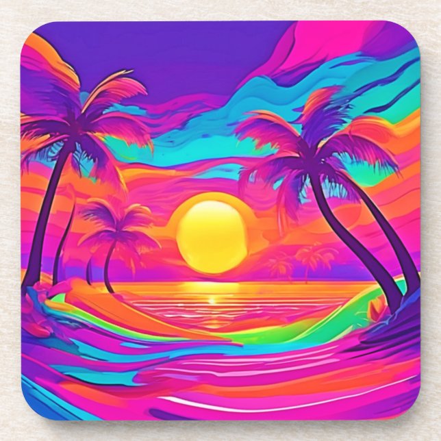 Posavasos Sunset azul y Naranja (Frente)