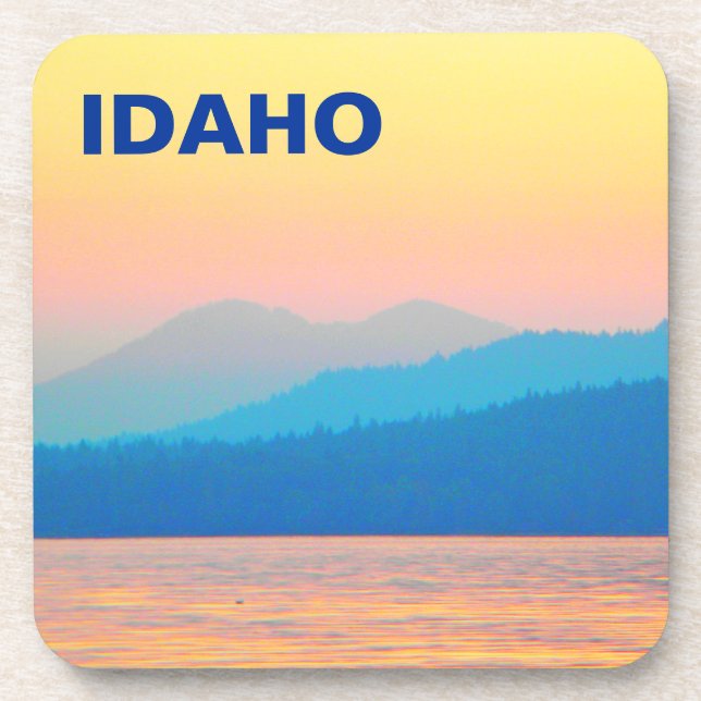 Posavasos Sunset de cian y salmón (Frente)