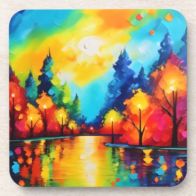 Posavasos Sunset forestal encantado (Frente)