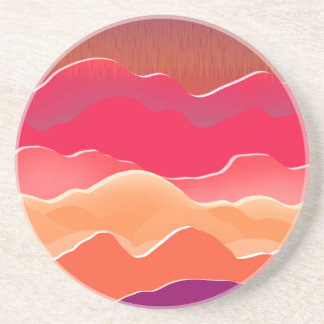 Posavasos Sunset Peaks Moderno Paper Collage Art