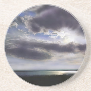 Posavasos Sunset sunrise lakeshline skyline ocean painting