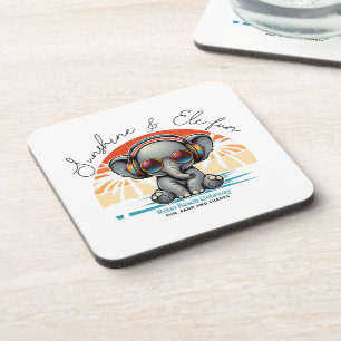 Posavasos Sunshine de primavera y Ele-fun Retro Beach Getawa