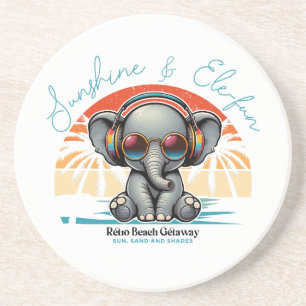Posavasos Sunshine de primavera y Ele-fun Retro Beach Getawa
