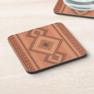 Posavasos Superficie Cálida de Terracota con Patrón Tribal M