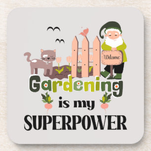 Posavasos Superpotencia de jardinería, jardinera de lujo