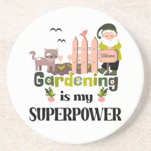 Posavasos Superpotencia de jardinería, jardinera de lujo
