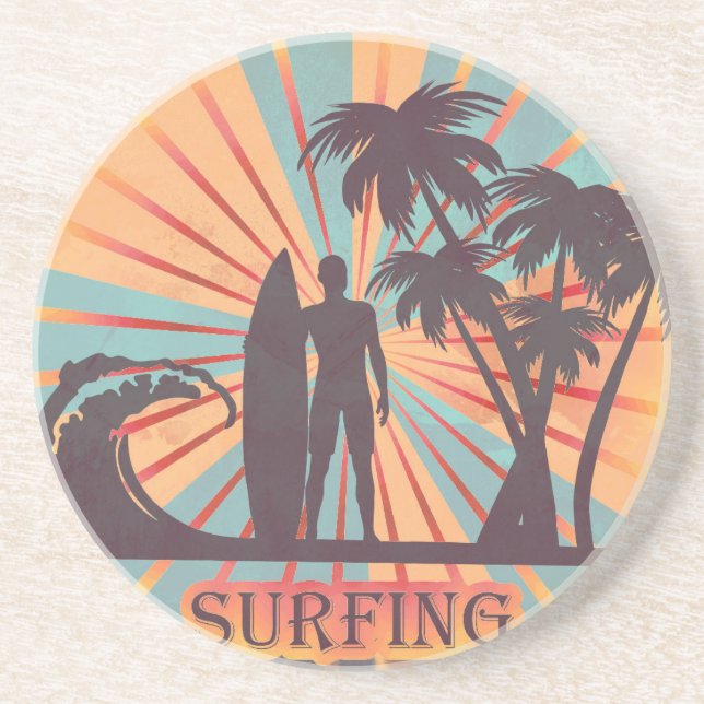 Posavasos Surfer Dude Sandstone Coaster (Frente)