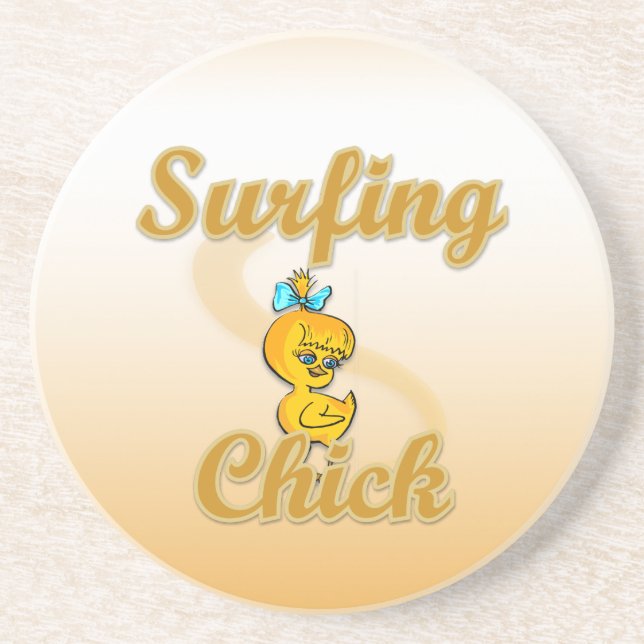 Posavasos Surfing Chick (Frente)