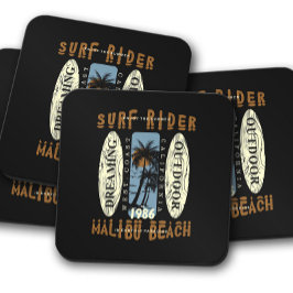 Posavasos Surfrider Malibu Beach | Surboard Coaster Set