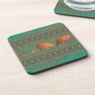 Posavasos Suroeste Diversión Javelina Familia Turquesa Cobre