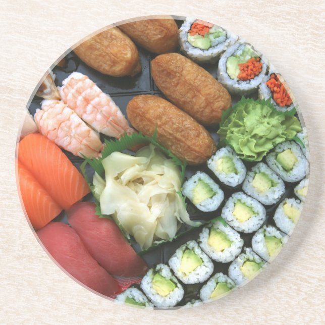 Posavasos Surtido de favoritos de sushi japonés (Frente)