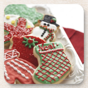 Posavasos surtido de galletas festivas del día de fiesta