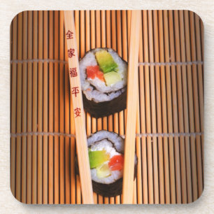 Posavasos Sushi y palillos de madera