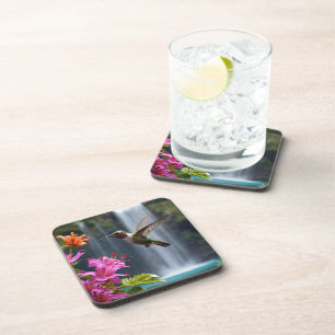Posavasos "Susurros de la Naturaleza: Colibrí, Cascada