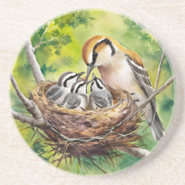 Posavasos Sweet bird nest painting