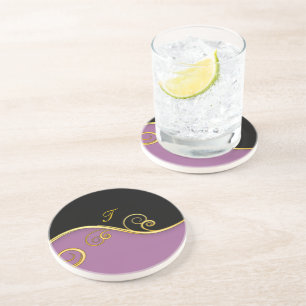 Posavasos Swirl morado-negro con inicio