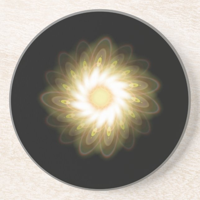 Posavasos Swirls amarillas en negro (Frente)