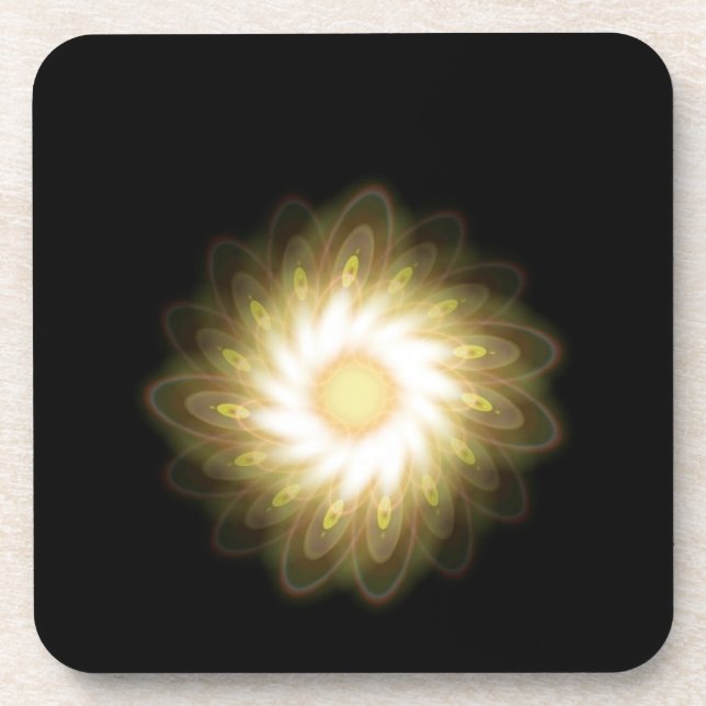 Posavasos Swirls amarillas en negro (Frente)