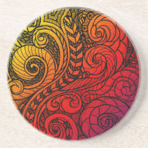 Swirly Vibes Sandstone Coaster