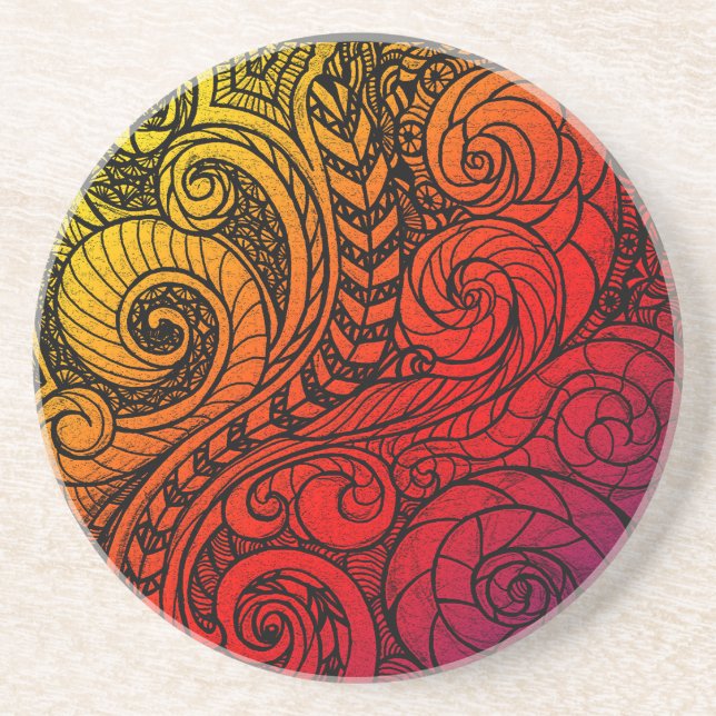 Posavasos Swirly Vibes Sandstone Coaster (Frente)