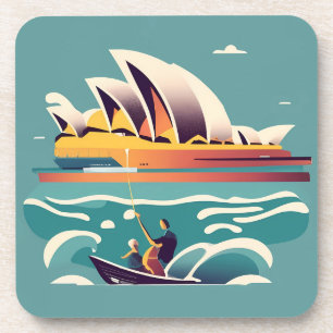 Posavasos Sydney Opera House Australia pintura recuerdo