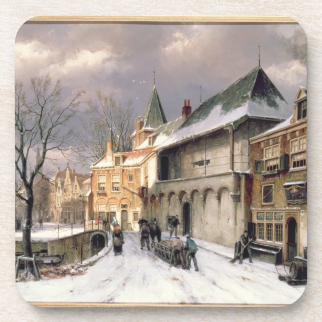 Posavasos T31117 una vista de una ciudad holandesa en (Frente)