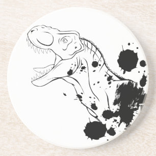 Posavasos T-Rex (blanco y negro)