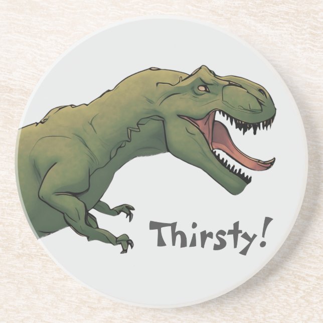 Posavasos T-Rex Dinosaur Tyrannosaurus Feed Thirsty Me! (Frente)