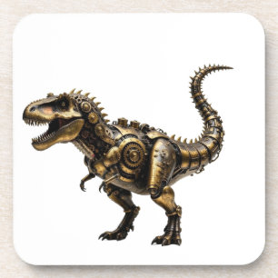 Posavasos T-Rex Mech Steampunk – Bestia Dino de Latón