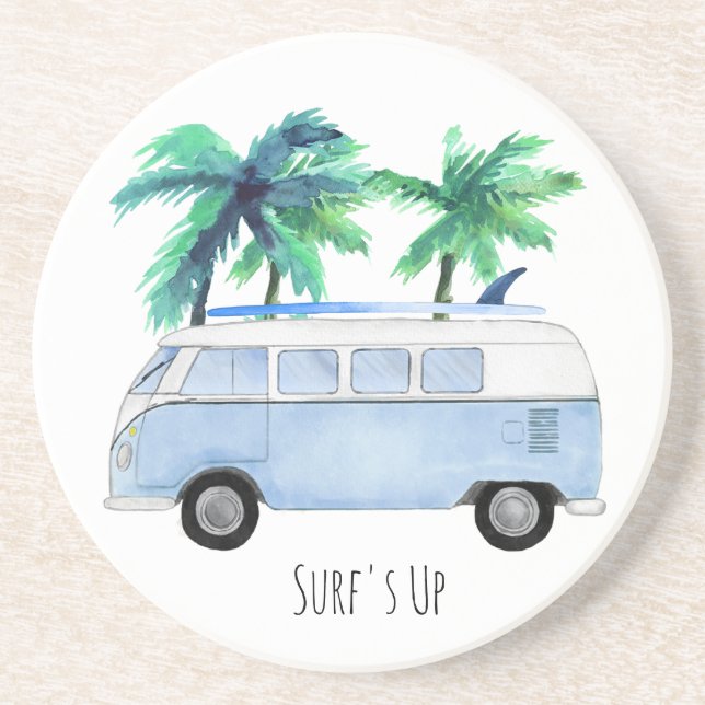 Posavasos Tablas de Surf Retro Vintage Surf's Up (Frente)
