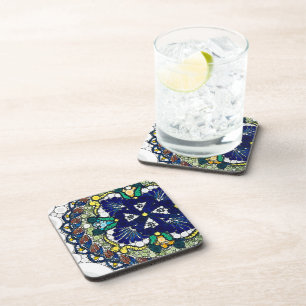 Posavasos talavera colorida cerámica mexicana azul foto arte