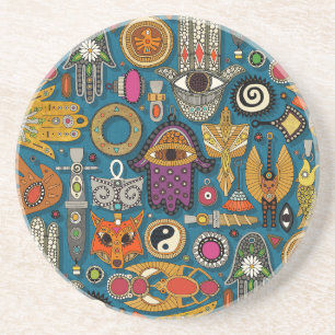 Posavasos talismanes pavo real