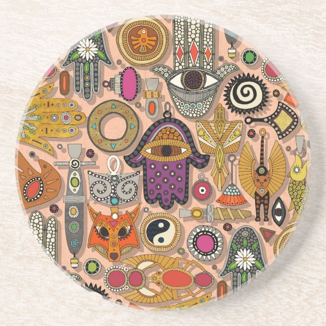 Posavasos talismanes pelusa de melocotón (Frente)