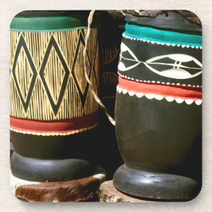Posavasos Tambores tallados a mano, Livingston, Zambia