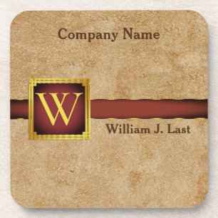 Posavasos Tan Chamois Faux Leather Personalizado